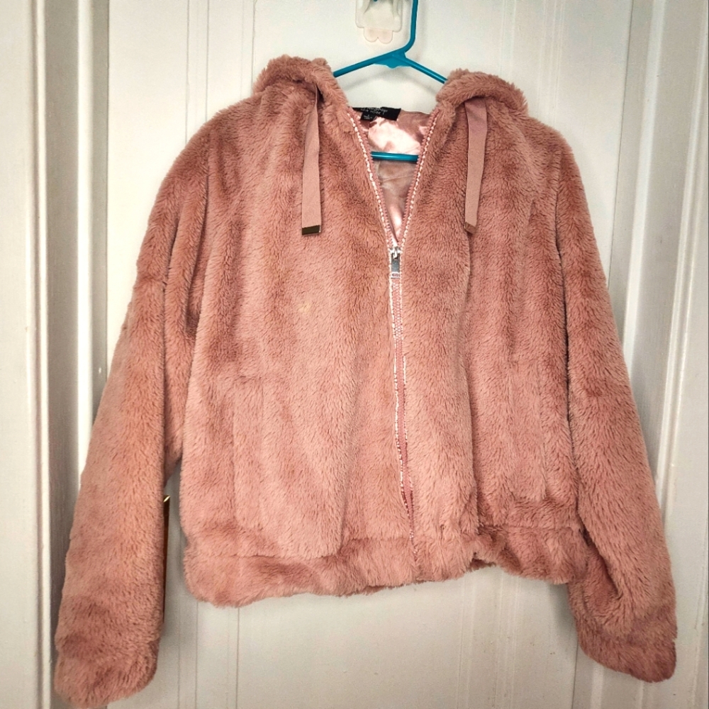 Pink Fuzzy Coffee Shop Coat